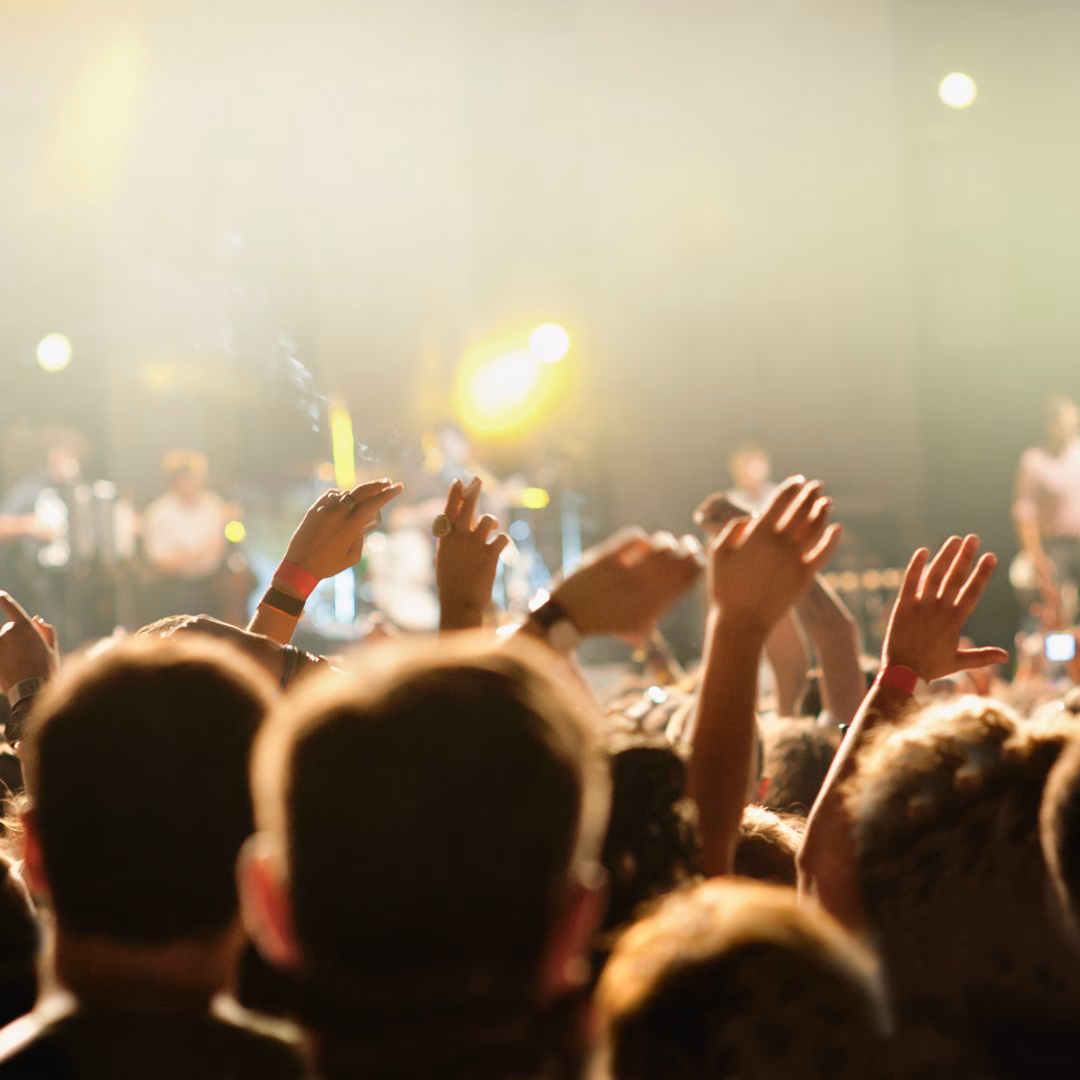 Open-air concert crowd in Piazza Europa, La Spezia, summer festival